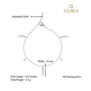 Chevillères/Payals 100 % argent 925 véritable pour femmes et jeunes filles, style mignon avec diamant comme pierre principale pour les chrétiennes - Product Image 3