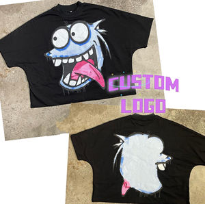 T-shirt personnalisé de haute qualité sans couture Boxy Fit de grande taille, T-shirt Hip Hop court à épaules tombantes, Tshits sans couture à l'avant pour hommes - Product Image 3