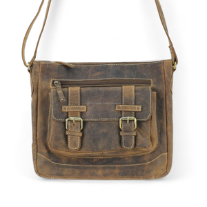 Wholesale Factory Price Custom Handmade Genuine Leather <b>Satchel</b> Crossbody <b>Bag</b> Unisex Zipper Closure Bohemian for School College - Product Image 1