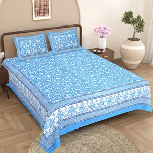 ชุดเครื่องนอนคิงไซส์ลายพิมพ์บล็อกด้วยมือ ชุดเครื่องนอนทันสมัยทำมือ ผ้าปูที่นอนและปลอกหมอนผ้าฝ้าย ดีไซน์ขอบนุ่ม - Product Image 3