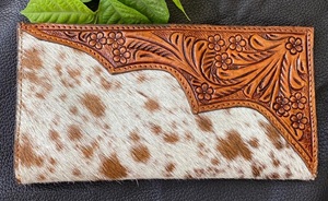 Recién llegado, cartera tallada a mano, funda de teléfono de embrague, elegante Cartera de cuero de piel de vaca, Cartera de cuero occidental de usos múltiples - Product Image 3