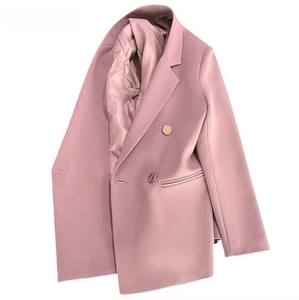 Chaqueta moderna para mujer, Chaqueta corta recortada 2025 con doble botonadura y botones dorados, ajuste estructurado y estilo de moda de calle alta - Product Image 4