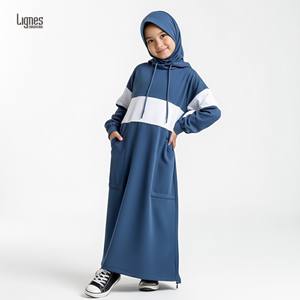 Khamis de haute qualité personnalisé, longue robe musulmane à capuche pour filles - Acheter des vêtements musulmans pour filles - Product Image 3