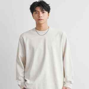 Camiseta de manga larga de algodón para hombre relajado de alta calidad personalizada camiseta de marca en blanco con cuello redondo personalizada - Product Image 6