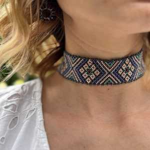 Gargantilla de cristal con cuentas de sodalita de 8mm hecha a mano, collar de piedra de sodalita Natural, joyería artesanal - Product Image 3