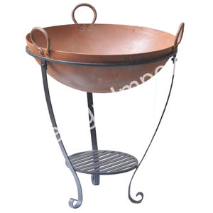 Brasero de Hierro Fundido Rústico con Soporte, Brasero de Jardín para Montar en el Suelo, Brasero Antiguo para Leña, Calefacción y Cocina al Aire Libre - Product Image 2