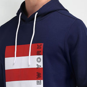 Sweat-shirt à capuche d'hiver avec logo personnalisé et imprimé de base en coton mélangé épais pour hommes - Product Image 3