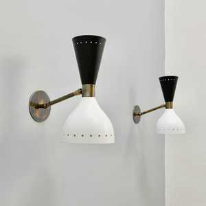 Black & White Raw Brass <b>Wall</b> <b>Sconce</b> Elegant Accent Lighting - Product Image 2