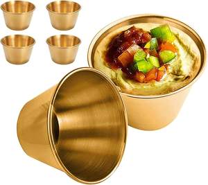 Mini bols en acier inoxydable de qualité supérieure fabriqués en Inde petit restaurant en métal tasse à confiture pour les cornichons au barbecue cadeaux de trempage - Product Image 2