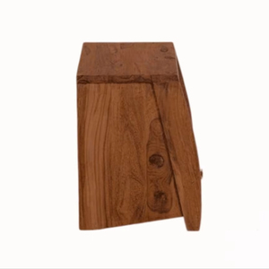 Mesita de noche de madera maciza, 1 cajón, estante de almacenamiento, acabado marrón rústico, moderno para dormitorio, sala de estar, Hospital, para uso en apartamento - Product Image 5