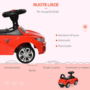 HOMCOM-Voiture jouet pour enfants avec volant, phares et musique, 18-36 mois, rouge - Product Image 4