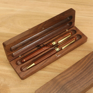 Boîte à stylos en bois massif poli artisanal de qualité supérieure, élégant organisateur de bureau, cadeau de papeterie personnalisé, Tradebyd - Product Image 3