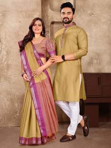 TRADITIONAL WEAR couple set saree et kurta pour collection de mariage - Product Image 3
