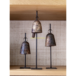 Vintage Brass Hanging Metal <b>Cow</b> <b>Bells</b> Rustic Wall Hanging <b>Bells</b> For Home Garden Farmhouse Wedding Christmas Decoration Ornament - Product Image 5