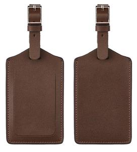 Etiqueta de cuero para equipaje, logotipo personalizable, marrón - Product Image 5