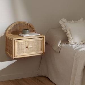 Floating <b>Rattan</b> Nightstands Handmade <b>Bed</b> Side Wall Hanging Nightstand Cabinet for Bedroom Decoration - Product Image 6