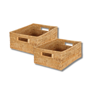 Cestas de mimbre natural de ratán, artesanía vietnamita para soluciones elegantes y prácticas para el hogar, personalización de la decoración del hogar - Product Image 1
