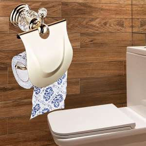 Porte-mouchoirs en laiton muraux élégants Finition élégante et élégante pour salle de bain et toilettes à domicile - Product Image 3