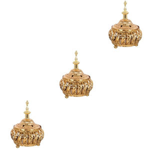 Brûleur de cire de couleur noire enduit de poudre avec couvercle Fournitures de décoration pour la maison et le mariage de fabricant indien - Product Image 6