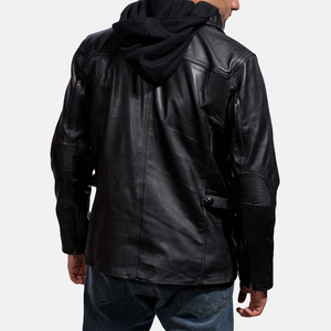 Veste en cuir PU pour hommes de marque privée OEM grande taille bouton d'hiver décoration lavé respirant manteau de moto ample - Product Image 2