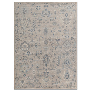 Erbe Hand Knotted Wool <b>Rugs</b> Grey Black <b>Boho</b> Style Rectangular Medallion Abstract for Home for Living Hallway-Model Nr. Lnlp-02 - Product Image 1