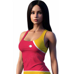 Nouveau design, débardeur pour femme de haute qualité, respirant, tricoté, écologique, logo sur le devant, polyester/coton - Product Image 3