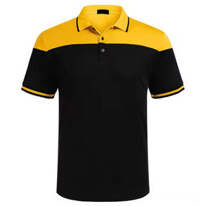 <b>Yellow</b> Black Casual Printed for <b>Shirts</b> for <b>Men</b> with Custom Logo Embroidery Plaid Pattern Short Sleeve 100% Cotton - Product Image 1