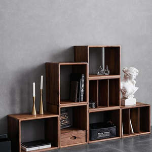 MODULAR MODERN ACACIA WOOD STACKABLE <b>STORAGE</b> BOX ORGANIZER <b>CRATE</b> WATERPROOF DESIGN for HOME OFFICE BATHROOM LIVING ROOM 0013-02 - Product Image 2