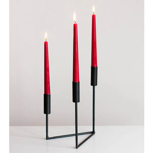 Latest Home Decorative <b>Candle</b> Holders Modern Metal Candlestick Wedding <b>Candle</b> Stand in 3 Armed With <b>Black</b> Coated in Cheap Prices - Product Image 1