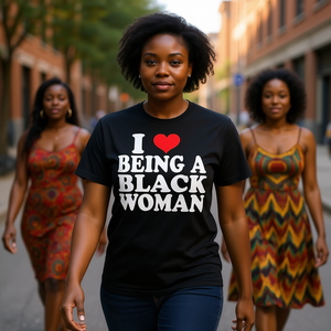 Adoro essere una donna nera, mi piace essere una nera di cuore - T-shirt nera - Product Image 3