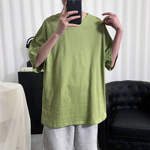 T-shirts pour hommes en gros de haute qualité à épaules tombantes, à manches courtes, en tricot, 100% polyester, impression de marque personnalisée - Product Image 6