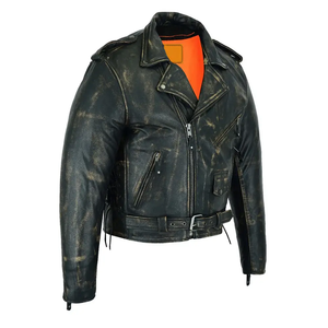 Chaqueta de moto de invierno personalizada de calidad superior para hombre Técnicas bordadas de cuello redondo de cuero de vaca Premium Procesamiento terminado - Product Image 6
