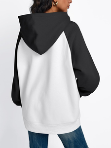 เสื้อฮู้ดดี้ผู้หญิงทรงหลวมสไตล์โอเวอร์ไซส์ ผ้าถักนุ่มสบายสำหรับฤดูหนาว ผลิตจากผ้าฝ้าย 100% น้ำหนักเบา ระบายอากาศได้ดี มีป้ายด้านหน้า - Product Image 2