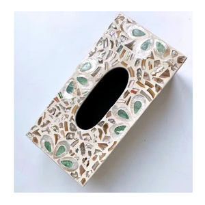 Boîte à mouchoirs en nacre de qualité supérieure, élégante boîte à mouchoirs en nacre, mosaïque de coquillages, décoration d'intérieur - Product Image 2