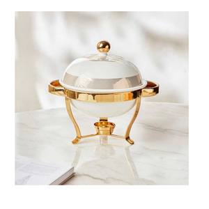 Plat à friture en acier inoxydable blanc et or fait à la main le plus vendu et de haute qualité - Product Image 1