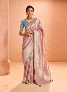 Collection de Sarees pour Femmes ZARI en Tissu de Soie Multicolore avec Broderie Lourde et Dentelle Imprimée Numérique - Product Image 2