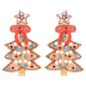 Magnifiques boucles d'oreilles brodées à la main, design tasse à thé multicolore, bijoux en pierre, cadeau de mariage et de fiançailles tendance pour le Nouvel An - Product Image 3