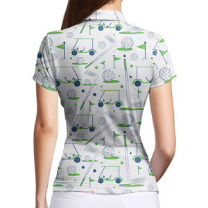 Polo de golf suave para mujer de nuevo diseño, polos de poliéster estampados para mujer al por mayor con logotipo personalizado - Product Image 3