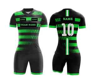 Uniformes de Fútbol de Poliéster Sublimados Personalizados al por Mayor, Transpirables, de Manga Corta, con Nombre y Logotipo del Club, Hechos a Pedido - Product Image 1