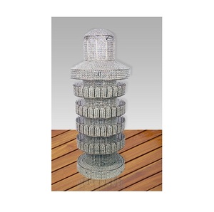 hot sale decorative crystal beats tower <b>silver</b> chrome plating hand made for home decor bed side decoration - Product Image 6