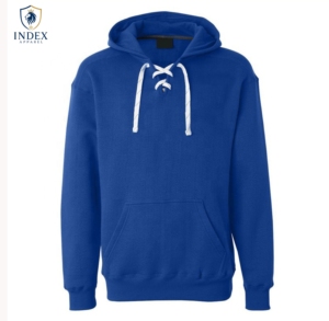 Sudadera con Capucha Azul Rey para Hombre de INDEX APPAREL, Manga Larga, Cierre con Cordón, Corte Regular, para Adultos, Todas las Temporadas, Color Sólido, Estilo Deportivo - Product Image 1