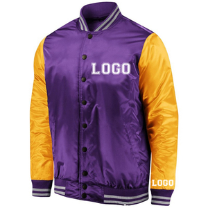 Custom Made logo 100% Polyester Satin <b>Varsity</b> <b>Bomber</b> Baseball <b>Jacket</b> Silk Winter <b>Men</b> <b>Jackets</b> - Product Image 1