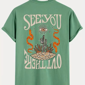 Camiseta con gráfico Vintage, ropa de calle informal con estampado de ojos del desierto, camiseta de manga corta para hombres y mujeres, traje de verano de gran tamaño, Top de moda - Product Image 2