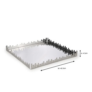 ถาดเสิร์ฟสแตนเลสตกแต่งแบบทันสมัยพร้อมโลโก้แบบเรียบง่ายปรับแต่งขนาดได้ - Product Image 4