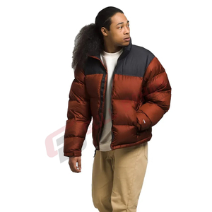 Veste bouffante à manches longues pour hommes de haute qualité Veste d'hiver à col montant imprimée avec logo personnalisé vente en gros de style rue - Product Image 4