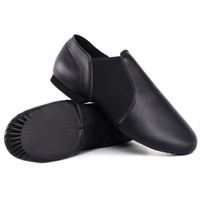 Chaussures de danse classiques latines, de gymnastique et de jazz, en cuir véritable, doublure en tissu de coton, plates, unisexes, pour l'entraînement de danse, semelle en caoutchouc