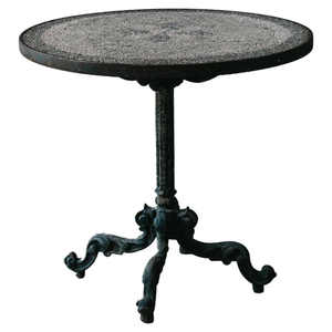 Table de salle à manger en marbre avec base en fer et bordure dorée, pour intérieur et extérieur, café, restaurant et maison, meubles vintage, vente en gros - Product Image 3