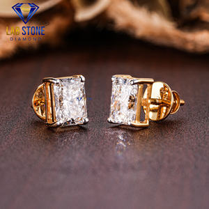 3.85 TDW ต่างหูสตั๊ดเปล่งปลั่ง labgrown hpht/cvd เพชร VS1ความชัดเจนมาตรฐาน IGI ทอง18K พร้อมเครื่องประดับใส VS1 - Product Image 4