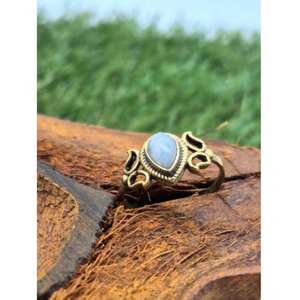 Anillo de Piedra Lunar en Plata de Ley 925 con Baño de Oro de 18K, Ajustable, de Lujo, con Gema, para Regalos de Boda, Aniversario o Fiesta - Cristiano - Product Image 1