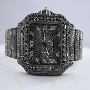 Top Quality Moissanite Studded Iced Out <b>Watch</b> <b>Black</b> Moissanite Diamond <b>Watch</b> for Unisex Available at Wholesale Price - Product Image 5